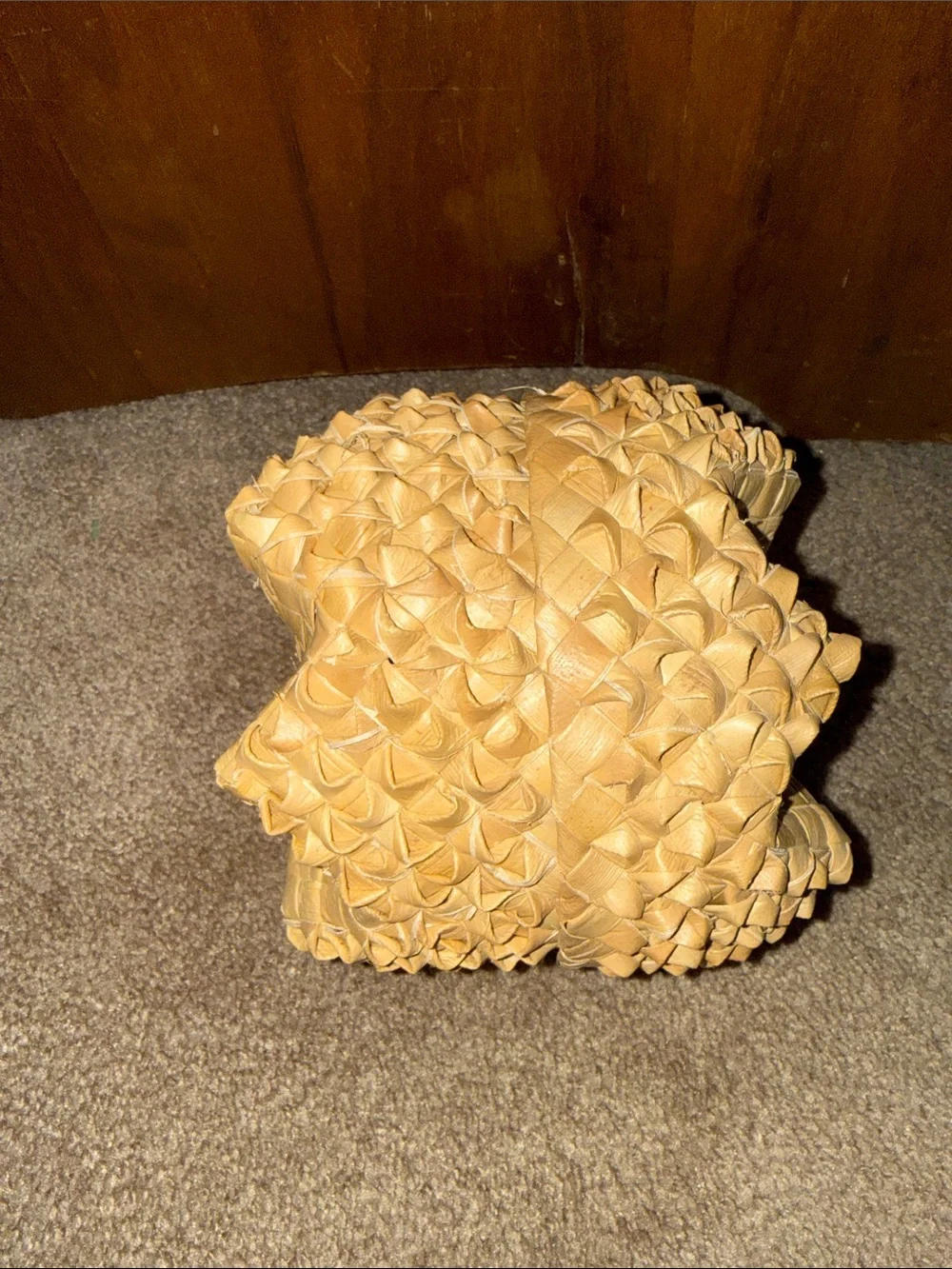 Hawaiian six point star Basket Natural Tan Decorative Basket